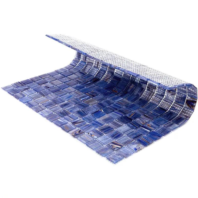 Blue White 12x12 Glossy Uniform Square Glass Mosaic Tile (20 pack, 20 sq ft/case) by Apollo Tile