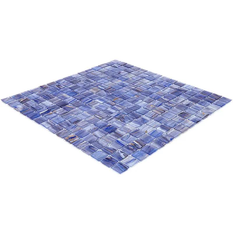 Blue White 12x12 Glossy Uniform Square Glass Mosaic Tile (20 pack, 20 sq ft/case) by Apollo Tile
