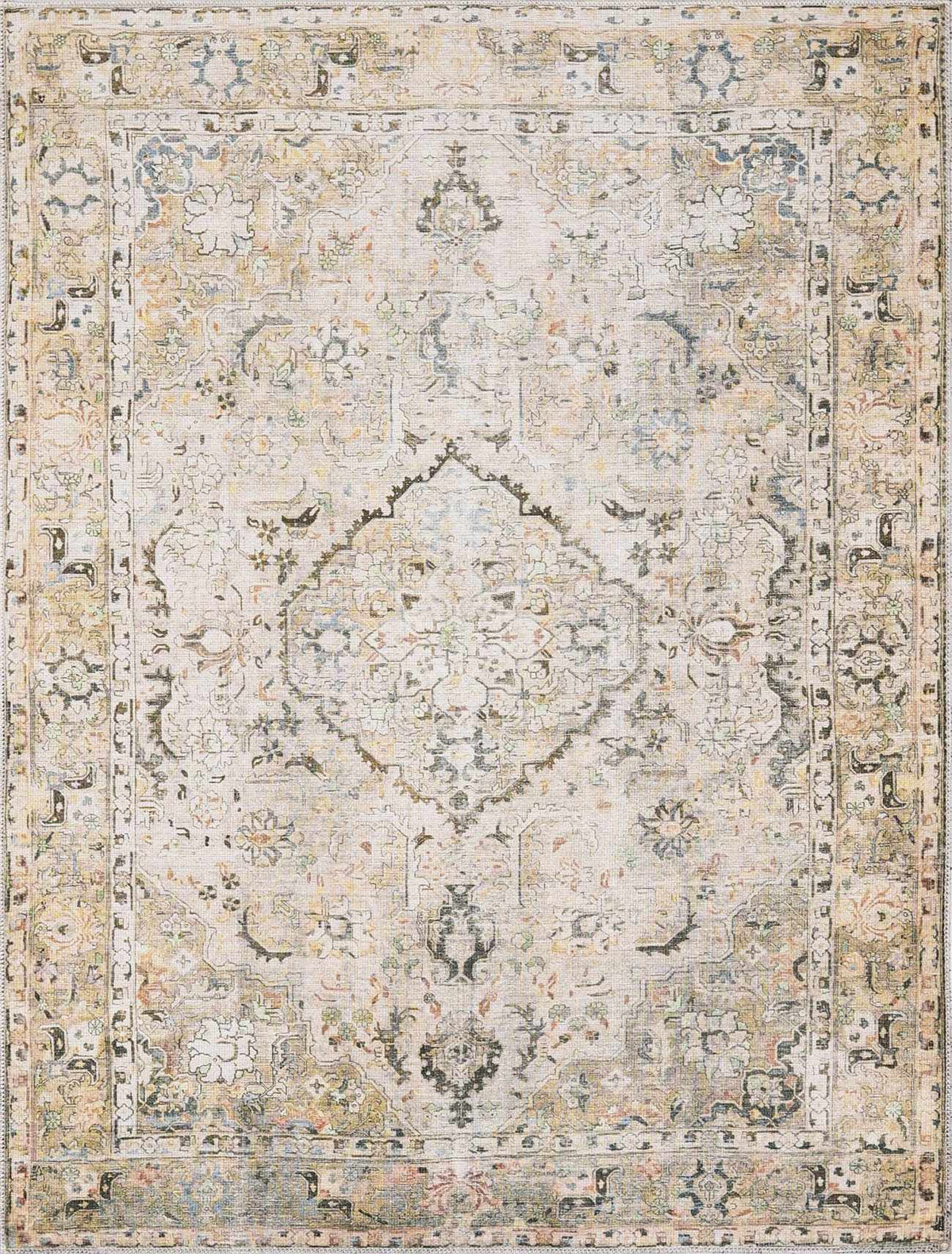 Standon Vintage Flat Pile Washable Rug