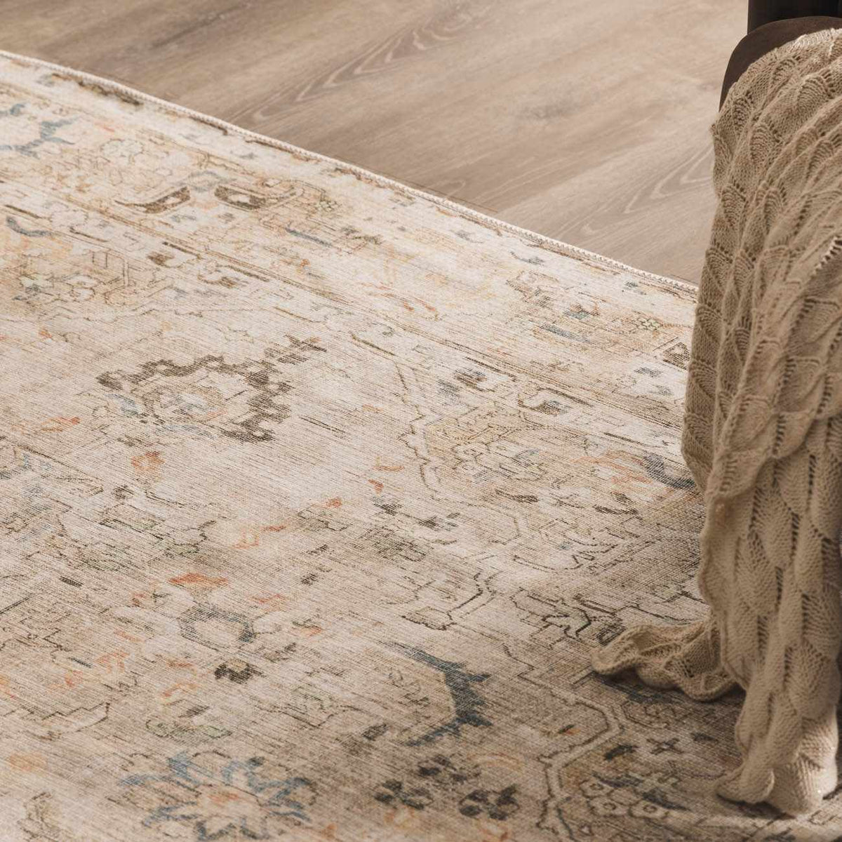 Standon Vintage Flat Pile Washable Rug, installed in a room 3