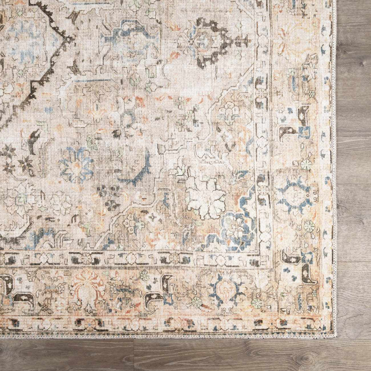 Standon Vintage Flat Pile Washable Rug, sample swatch