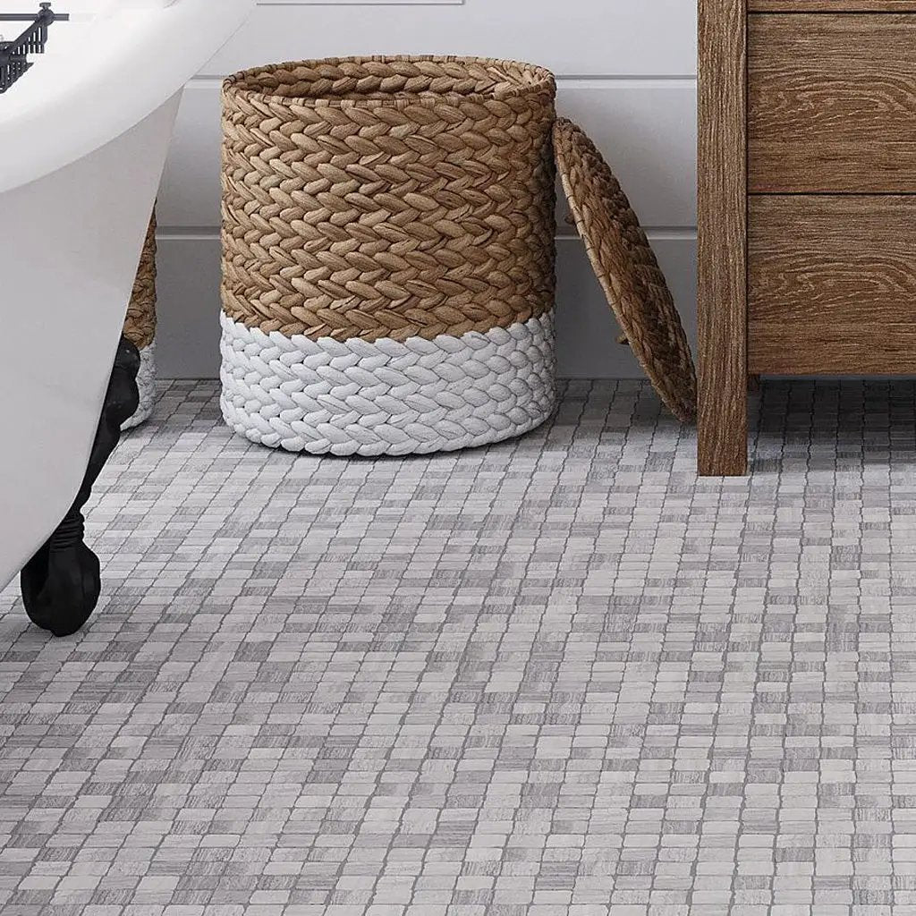 Wooden Grey 12x12 Matte Square Marble Mosaic Tile (5 pack, 5 sq ft/case) by Apollo Tile