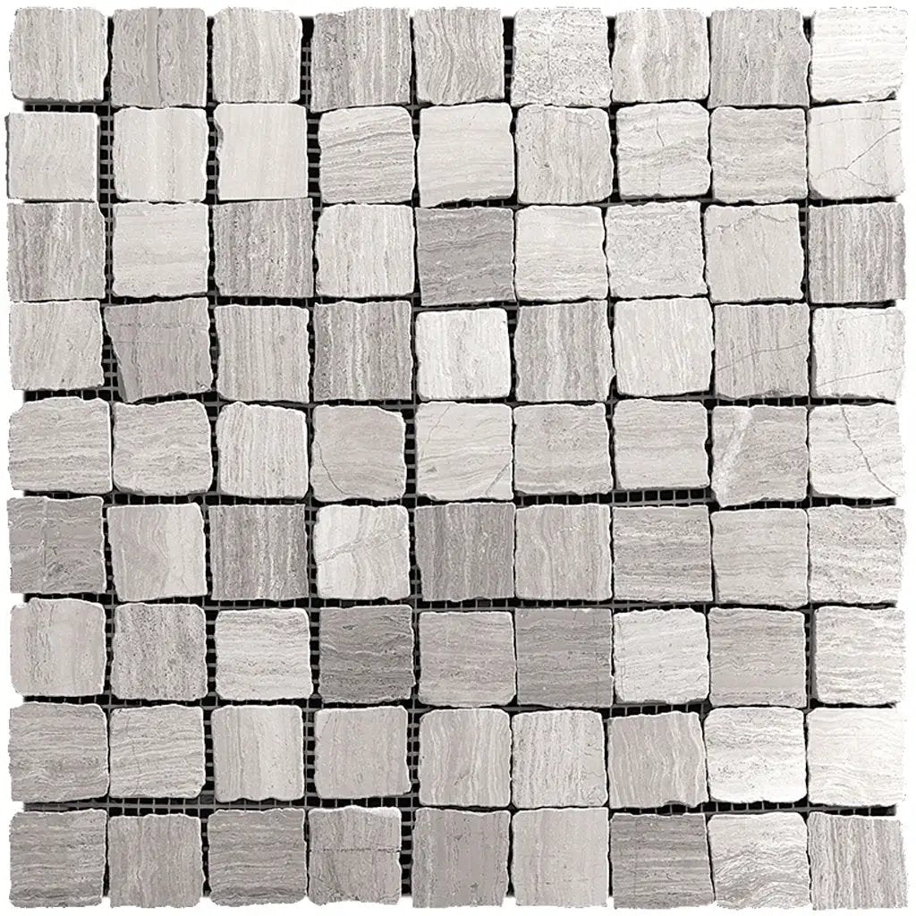 Wooden Grey 12x12 Matte Square Marble Mosaic Tile (5 pack, 5 sq ft/case) by Apollo Tile
