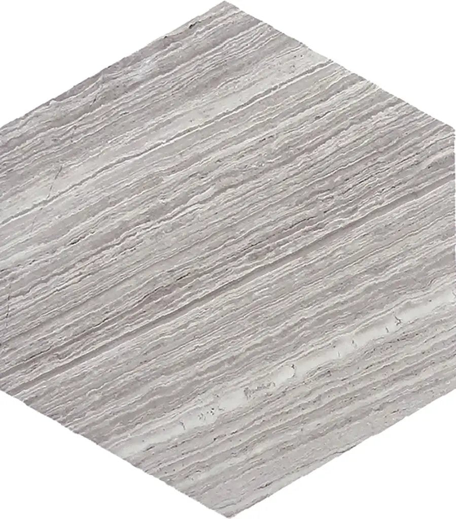 Wooden Grey 10x10 Honed Hexagon Marble Tile (5 pack, 2.95 sq ft/case) by Apollo Tile