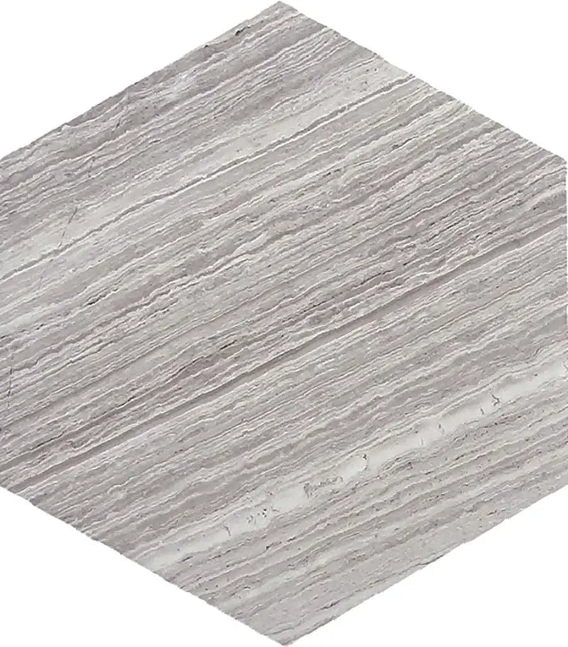 Wooden Grey 10x10 Honed Hexagon Marble Tile (5 pack, 2.95 sq ft/case) by Apollo Tile