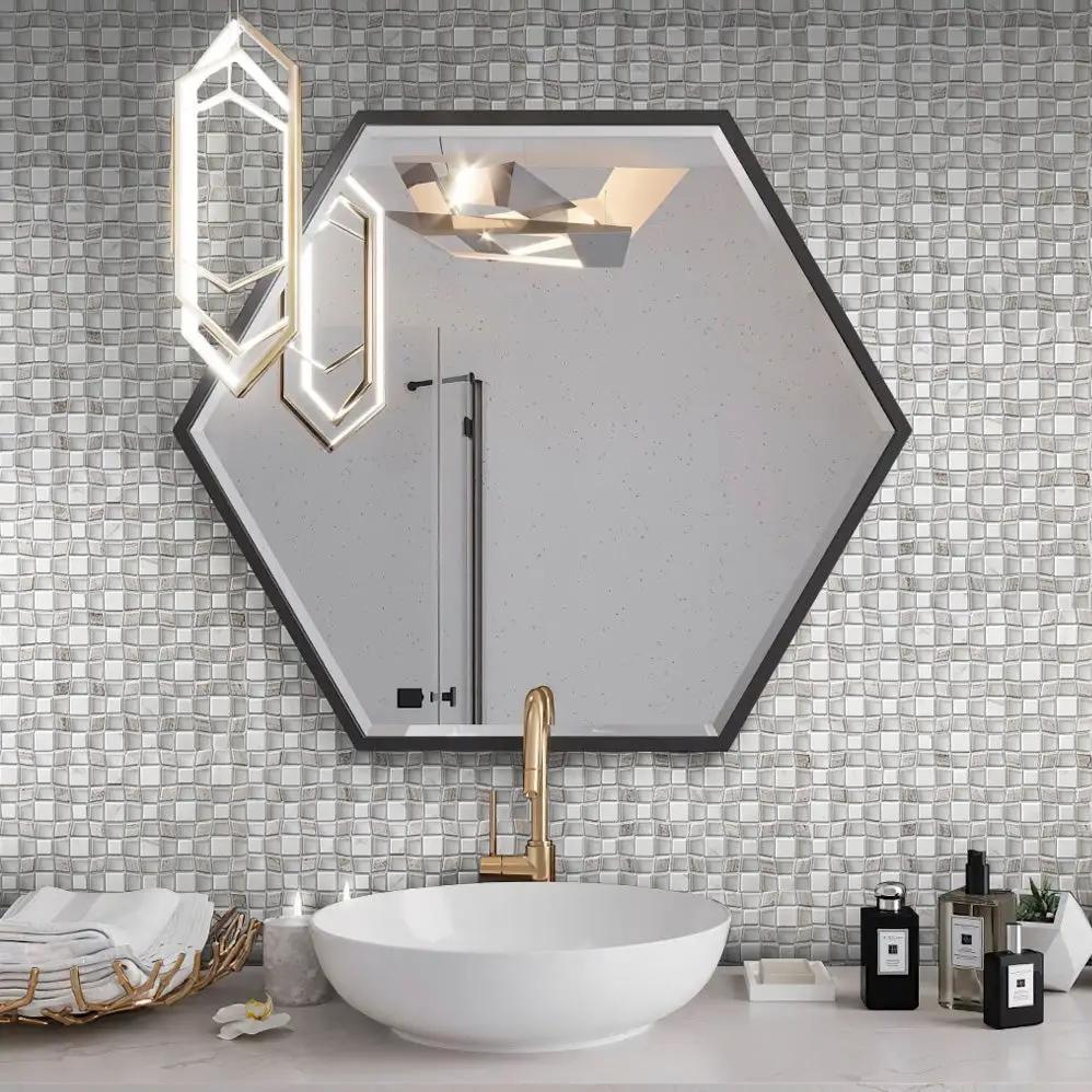 Wooden Grey, Asian White, Glass 11x11 Polished Multi-shaped Marble Mosaic Tile (5 pack, 4.43 sq ft/case) by Apollo Tile