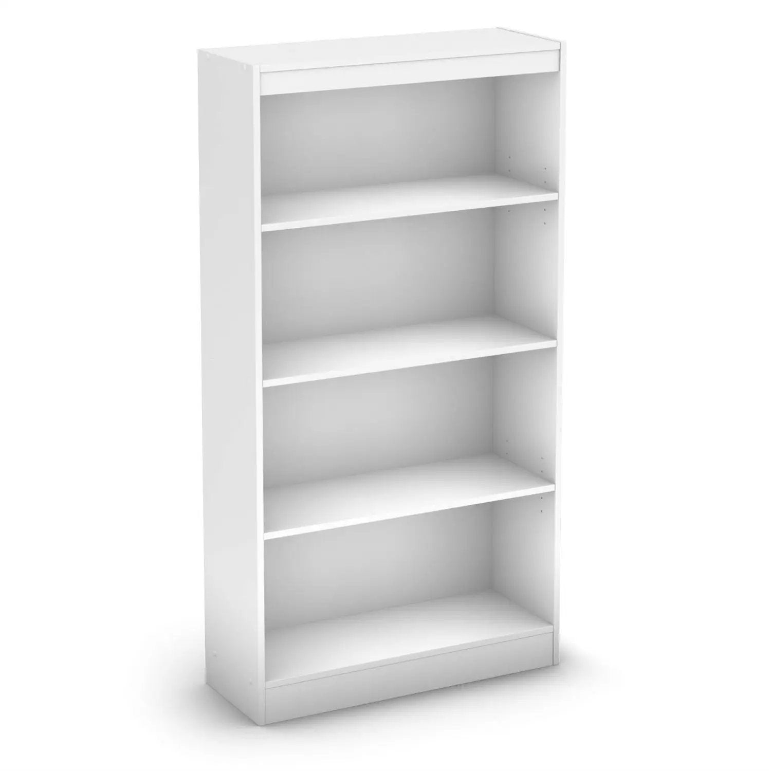 White 4-Shelf Bookcase with 2 Adjustable Shelves by HomePacific