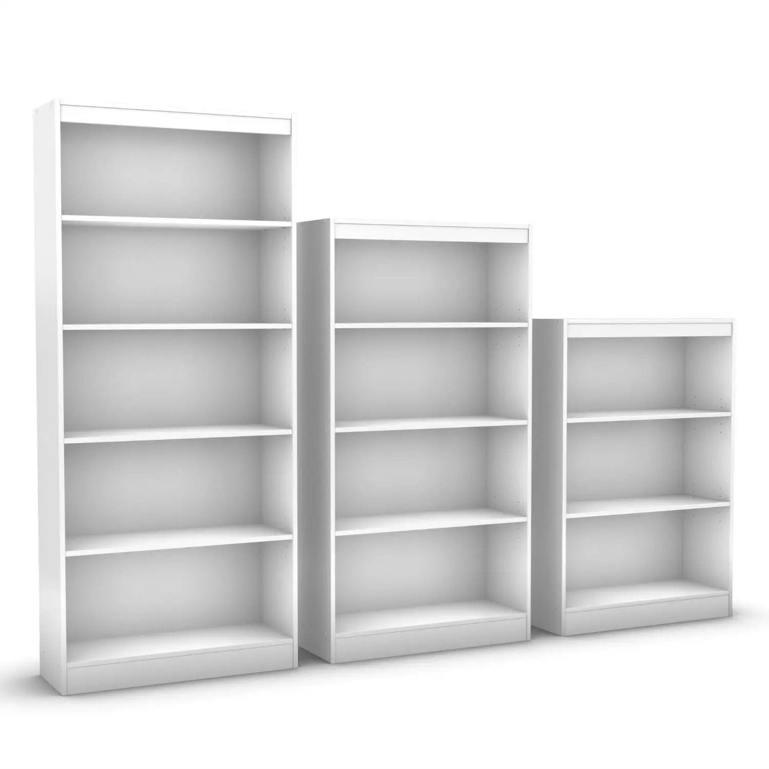 White 4-Shelf Bookcase with 2 Adjustable Shelves by HomePacific