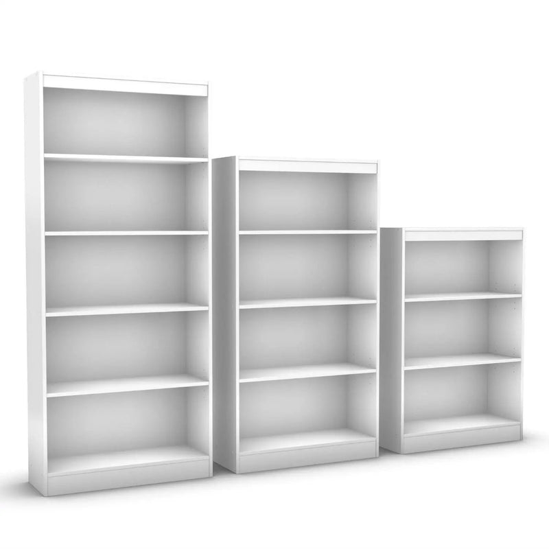 White 4-Shelf Bookcase with 2 Adjustable Shelves by HomePacific
