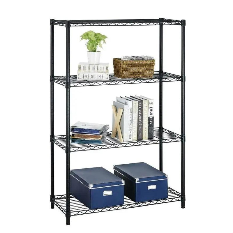 Heavy Duty 4-Shelf Metal Shelving Unit in Black Steel Finish by HomePacific