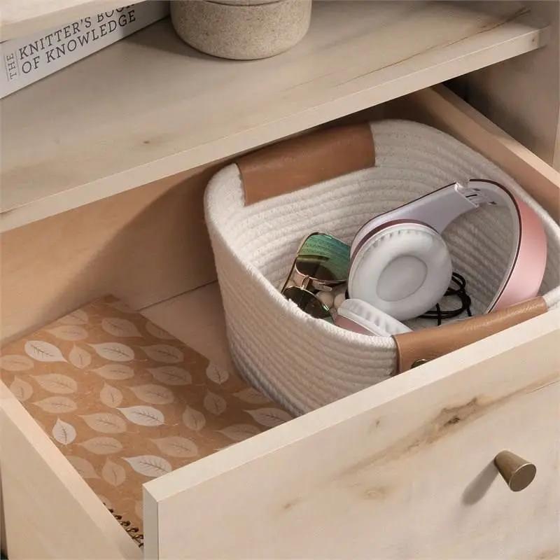 Light Maple Wood Farmhouse Style 1-Drawer Nightstand with Open Shelf by HomePacific
