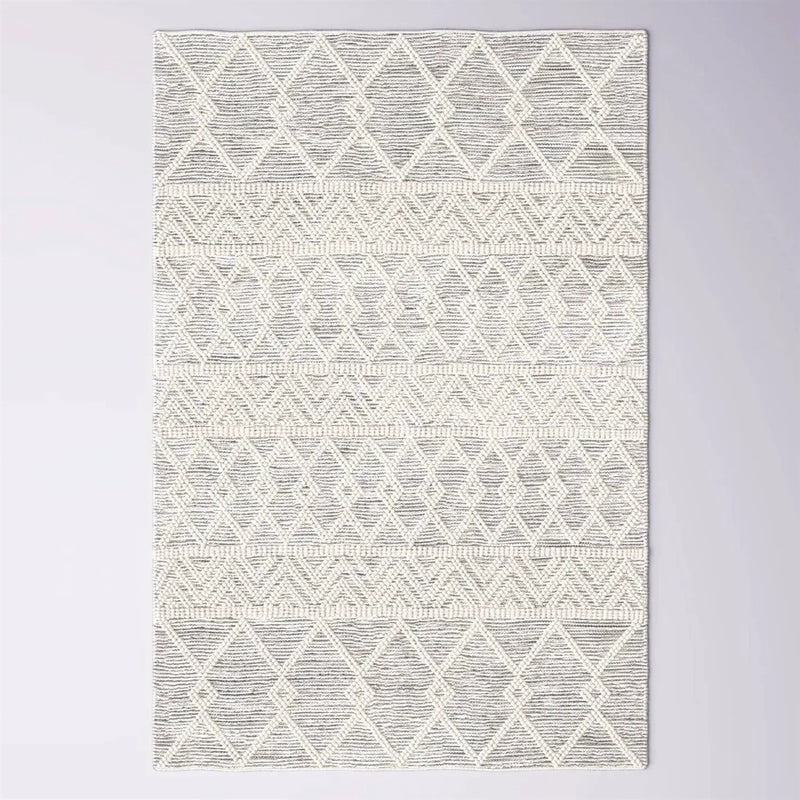 6-ft. x 9-ft. Hand Woven Wool Blend Grey Beige Ivory Persian Style Area Rug by HomePacific