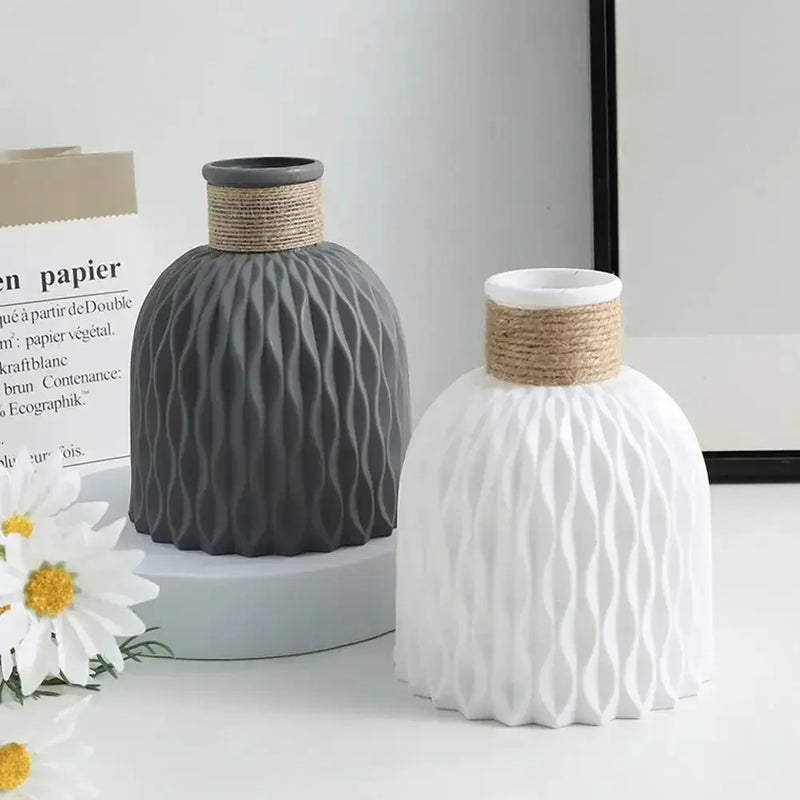 Vase - Decorative Ceramic White by House Of Avana