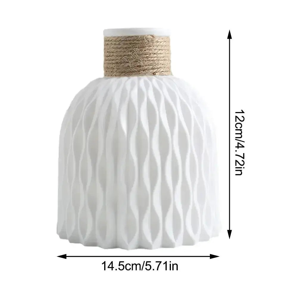 Vase - Decorative Ceramic White by House Of Avana