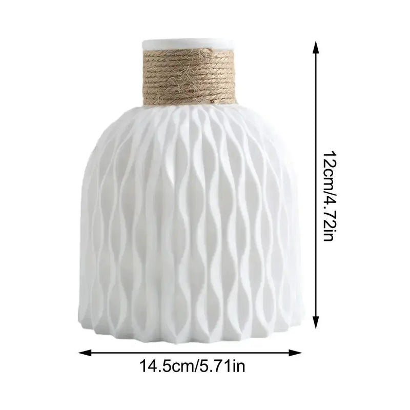 Vase - Decorative Ceramic White by House Of Avana