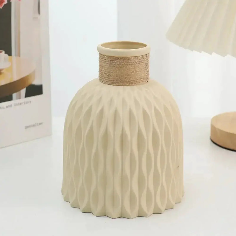 Vase - Decorative Ceramic White by House Of Avana