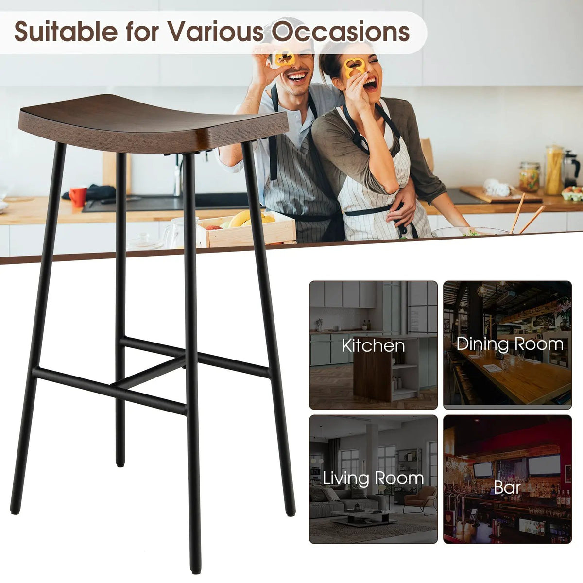 Industrial Saddle Stool with Metal Legs and Adjustable Foot Pads, photo 16 of 16