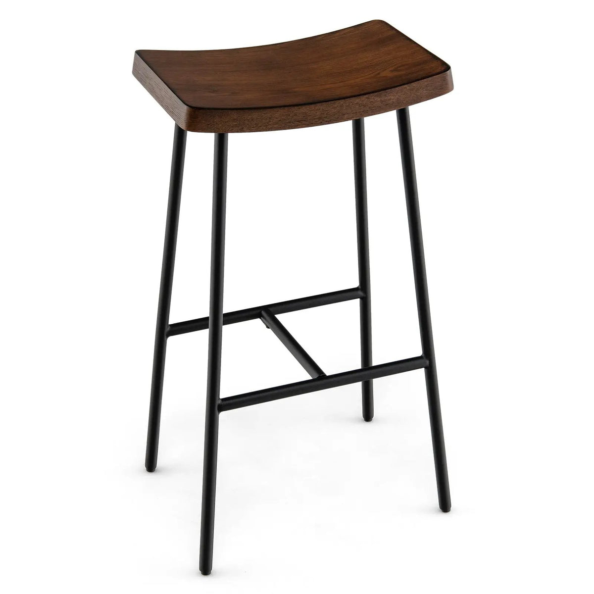 Industrial Saddle Stool with Metal Legs and Adjustable Foot Pads, photo 6 of 16