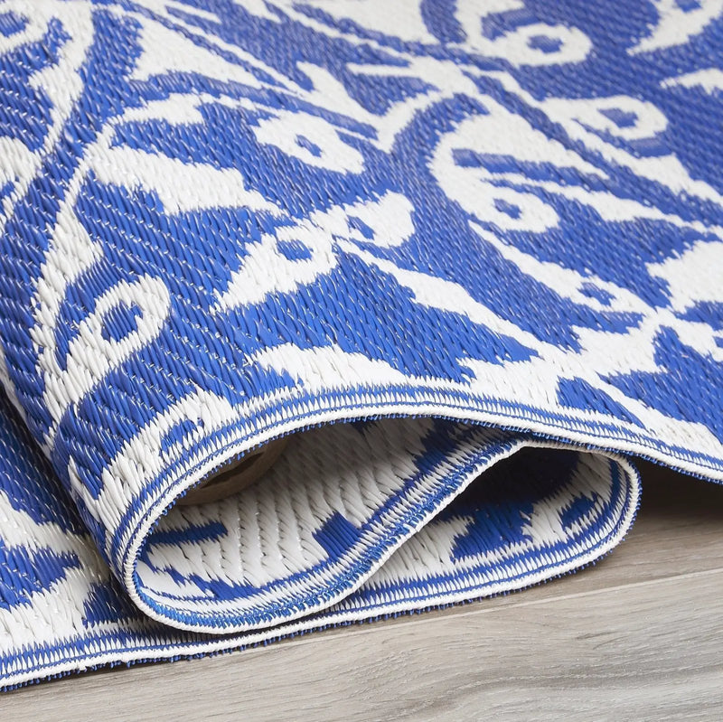 San Juan - Dark Blue Outdoor Rug for Patio FINAL SALE by Fab Habitat