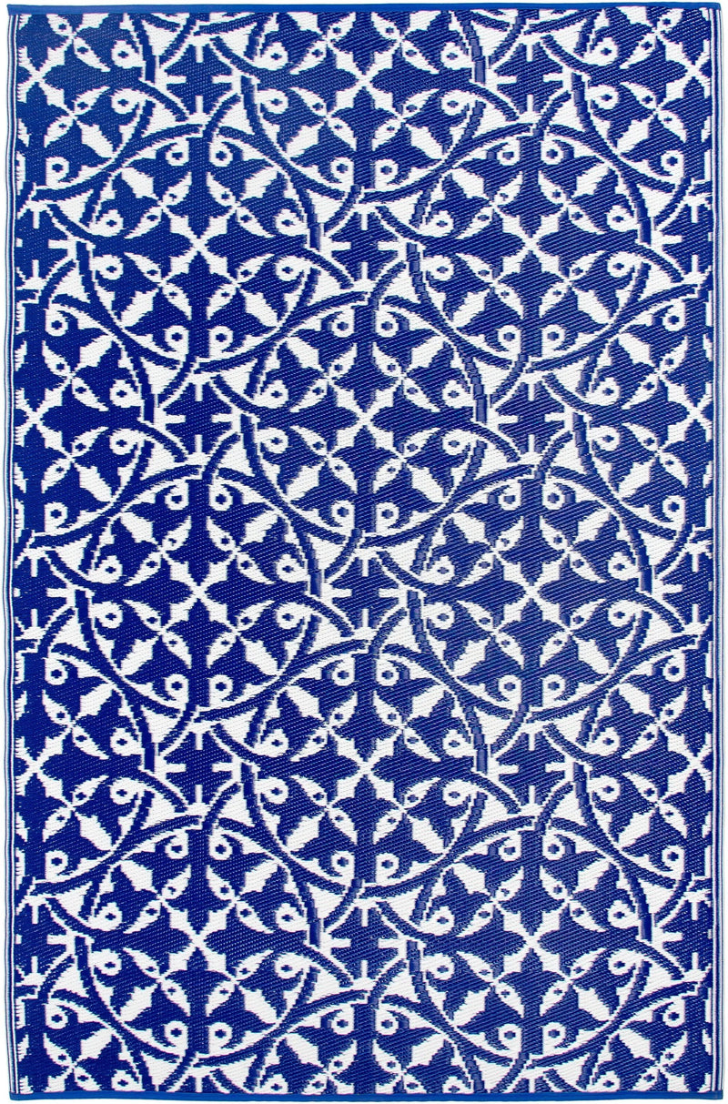 San Juan - Dark Blue Outdoor Rug for Patio FINAL SALE by Fab Habitat