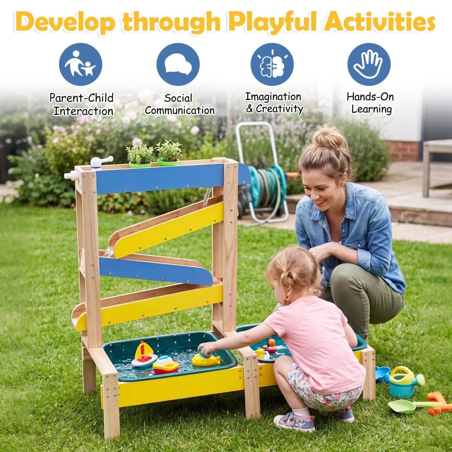 Sand and Water Table for Toddlers with 2 Basins by DirectDeals