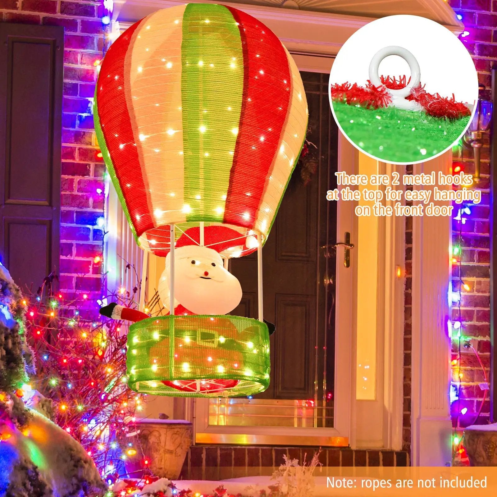 4.5 Feet Christmas Santa Claus with Hot Air Balloon by DirectDeals