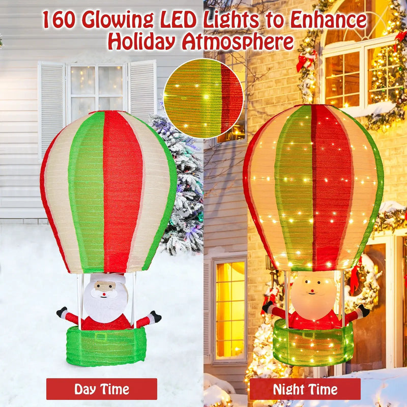 4.5 Feet Christmas Santa Claus with Hot Air Balloon by DirectDeals