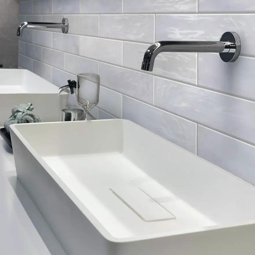 Lavanda Blue 2.58 in. x 8 in. Polished Ceramic Subway Tile (5.38 sq ft/case) by Apollo Tile