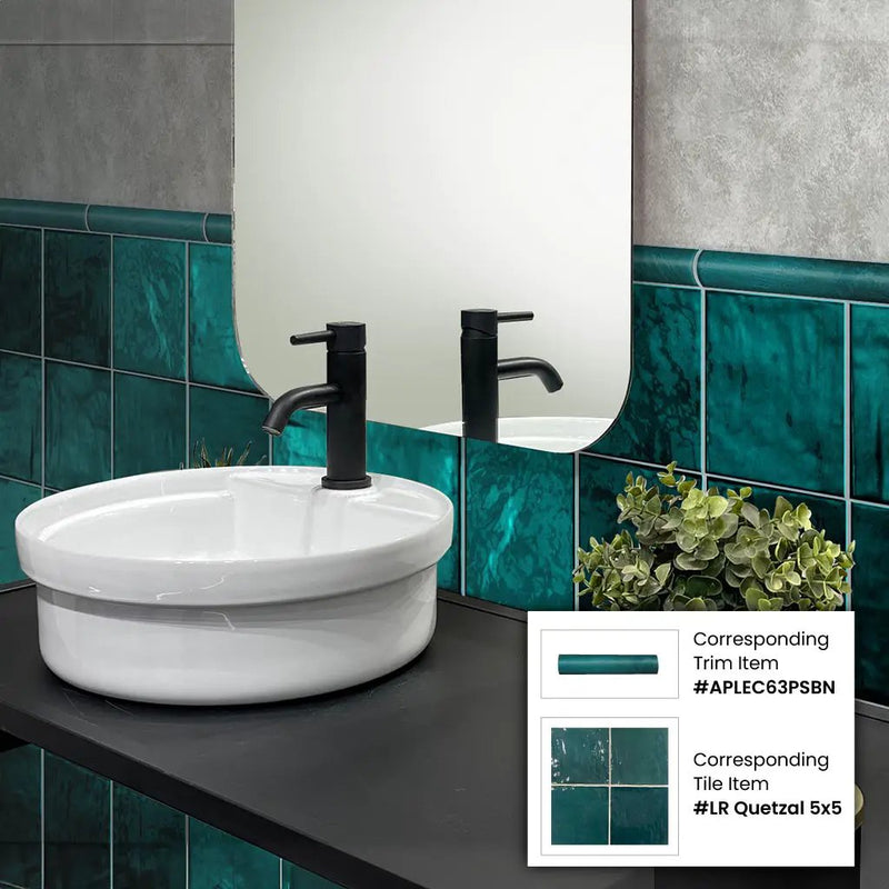 Ocean Green 5x5 Glossy Subway Ceramic Tile (57 pack, 10.76 sq ft/case) by Apollo Tile