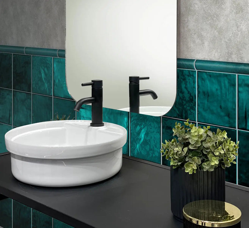 Ocean Green 5x5 Glossy Subway Ceramic Tile (57 pack, 10.76 sq ft/case) by Apollo Tile