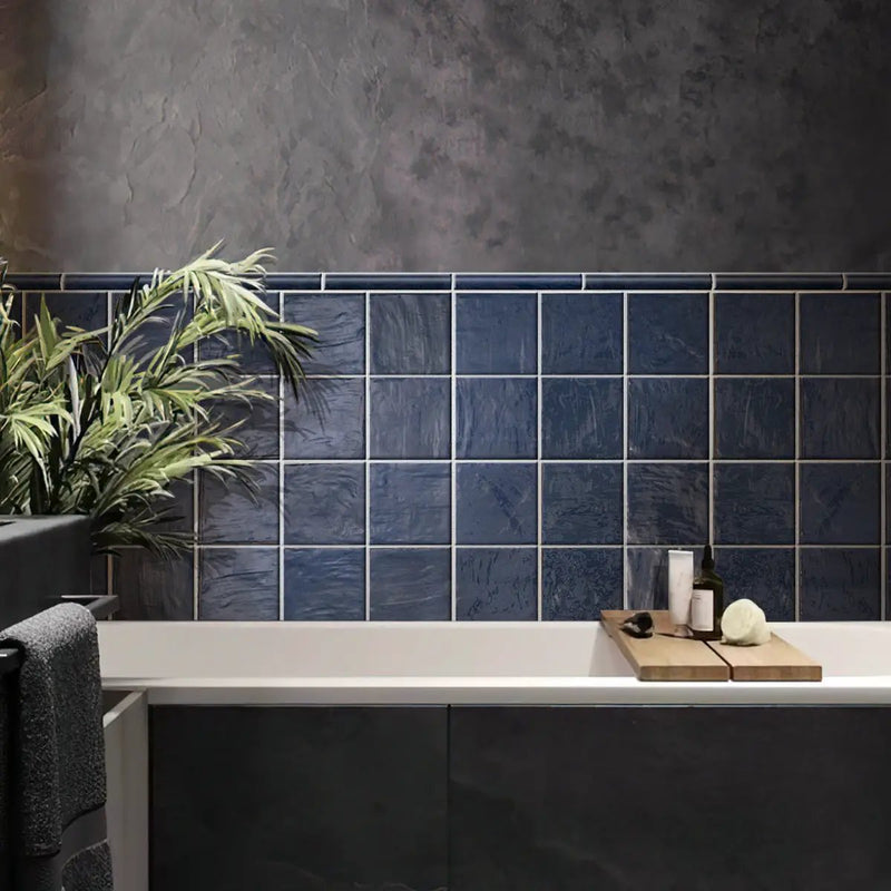 Dark Blue 5x5 Glossy Subway Ceramic Tile (57 pack, 10.76 sq ft/case) by Apollo Tile