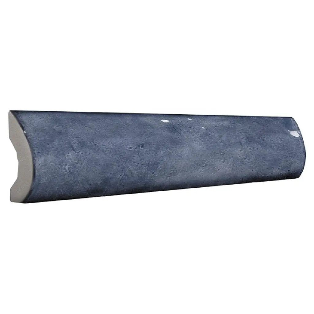 Blue 1x8 Glossy Ceramic Bullnose Tile Trim (10 pack, 0.556 sq ft/case) by Apollo Tile