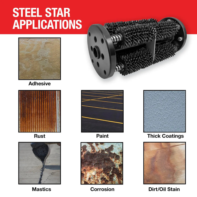 8-Inch Steel Star Drum Scarifier Attachment by Tomahawk Power