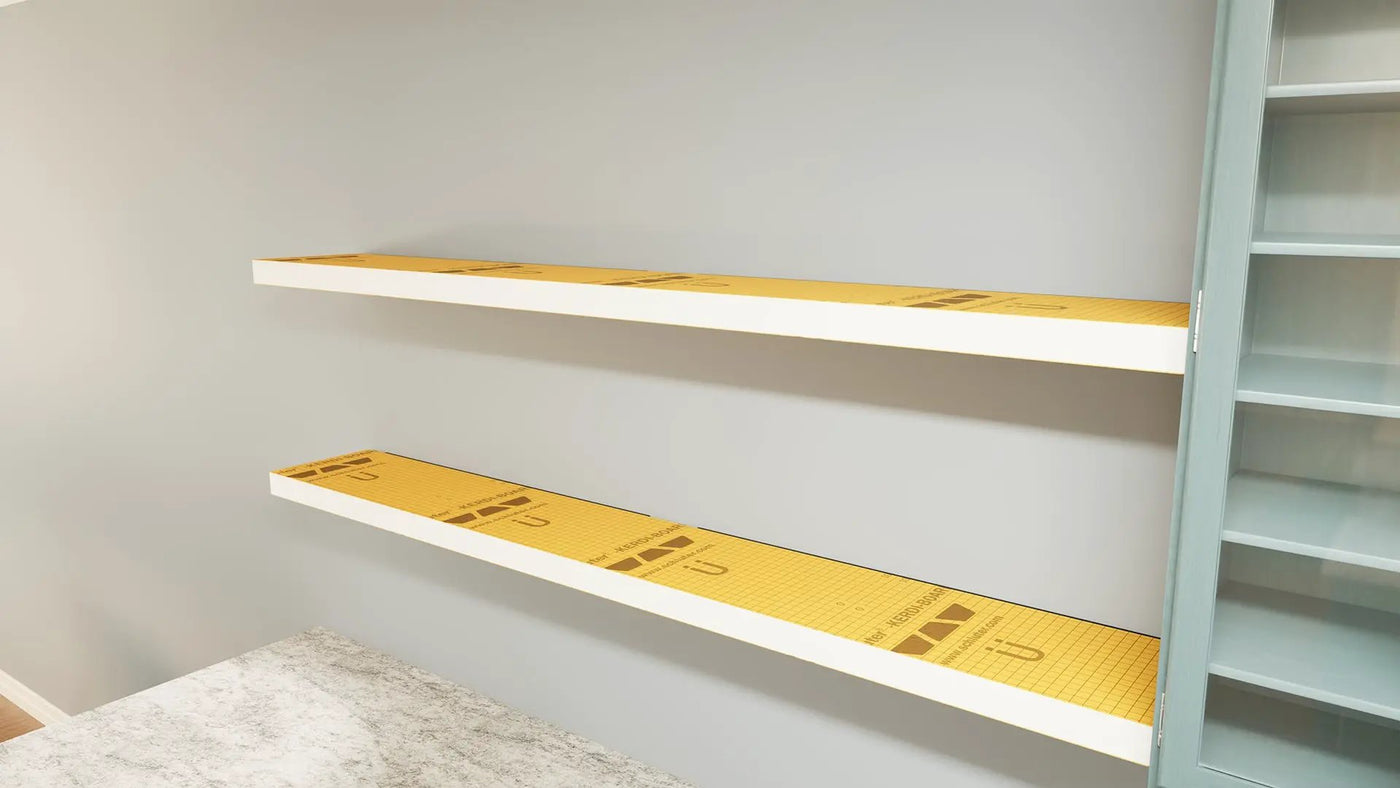 The Original™ Ready-to-Tile Free Floating Shelf with Orange Waterproof Board by The Original Granite Bracket