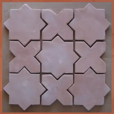 6" Star & Cross Saltillo Tile by Place Of Clay