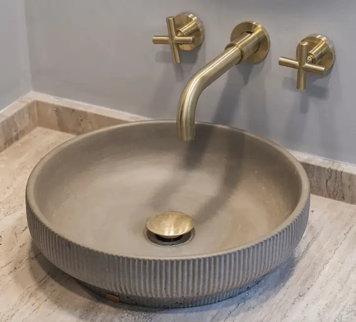 SUTOL01 14.5'' Concrete Round Vessel Sink - Bathroom by ZEEK