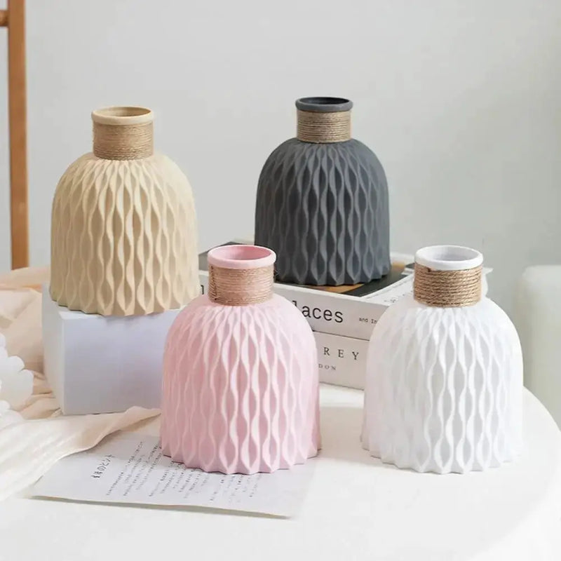 Vase - Decorative Ceramic White by House Of Avana
