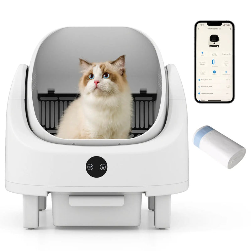 Self-Cleaning Cat Litter Box with APP Control & Open Top by DirectDeals