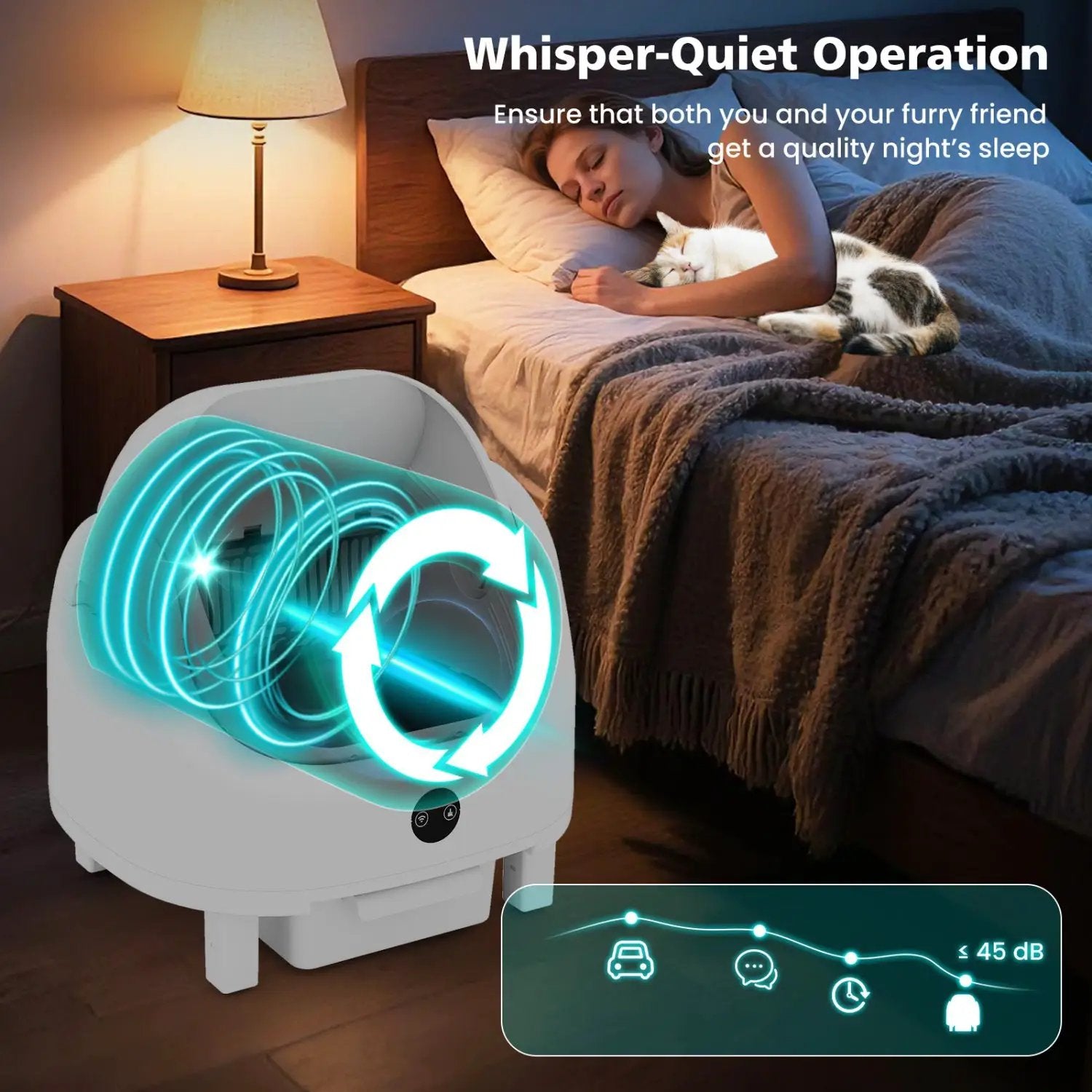 Self-Cleaning Cat Litter Box with APP Control & Open Top by DirectDeals