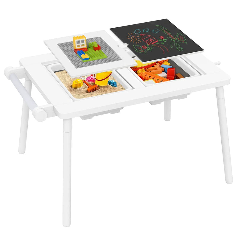 Sensory Table and Chair Set for Kids 2-8 with Foldable Bins by DirectDeals
