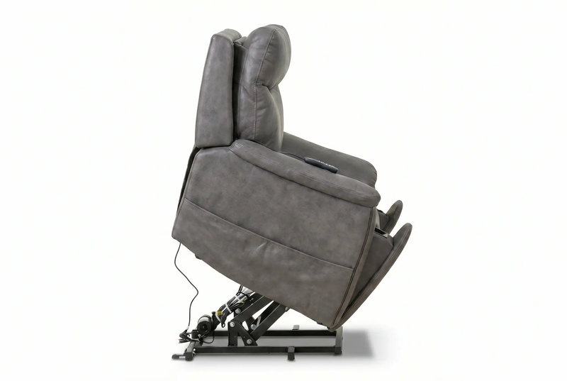 Serenity Slate Grey Ultra Infinite Position Lift Chair with Power Headrest, Heat, Massage & Wireless Charging by Ornate Furniture