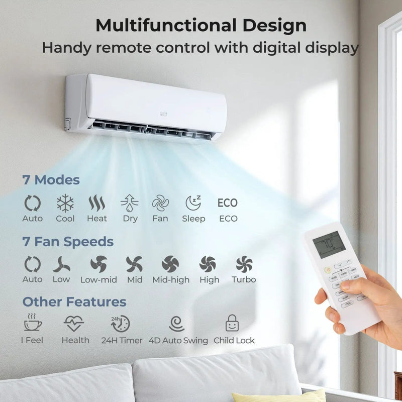 Serie EchoCool aire acondicionado split 23000 BTU 208/230V con Bomba de Calor by DirectDeals