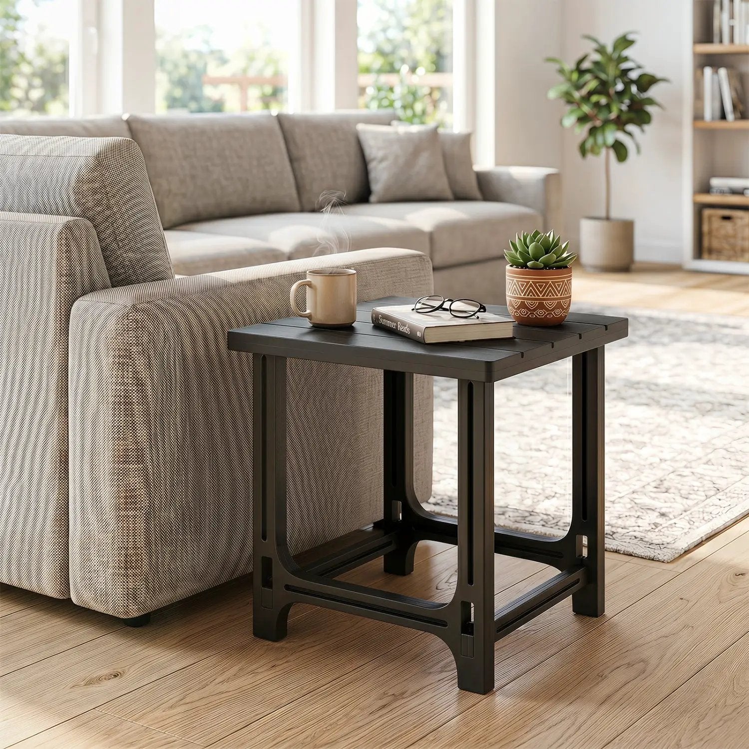 Adirondack Side Table 18" Outdoor HDPE Slatted by DirectDeals
