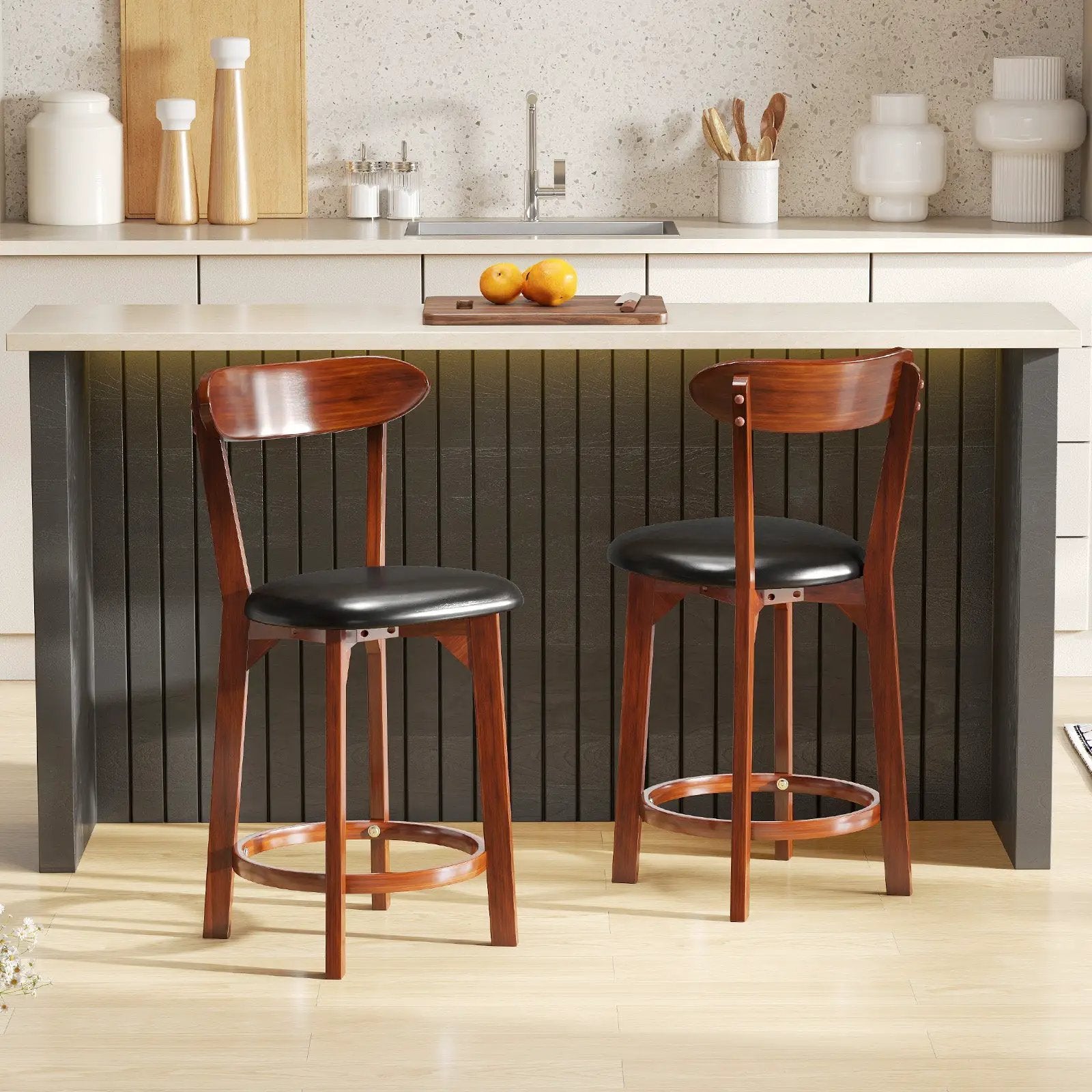 24-Inch Upholstered Counter Height Dining Chairs, Set of 2 by DirectDeals