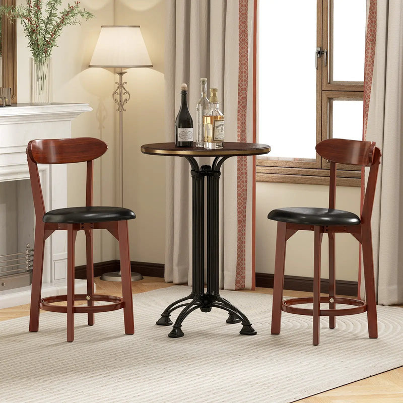 24-Inch Upholstered Counter Height Dining Chairs, Set of 2 by DirectDeals