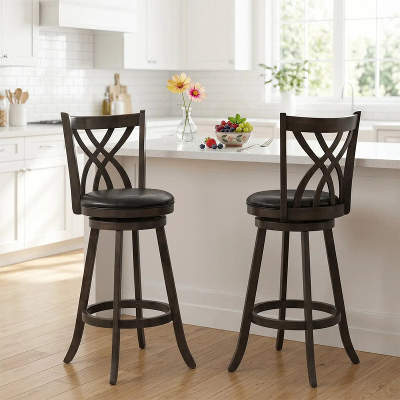 Counter Height Swivel Bar Stools Set of 2 - 29 Inch by DirectDeals