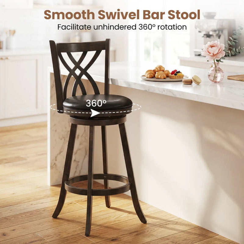 Counter Height Swivel Bar Stools Set of 2 - 29 Inch by DirectDeals
