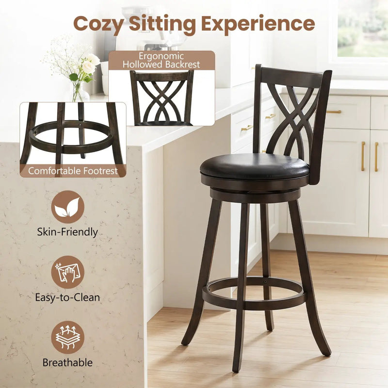 Counter Height Swivel Bar Stools Set of 2 - 29 Inch by DirectDeals