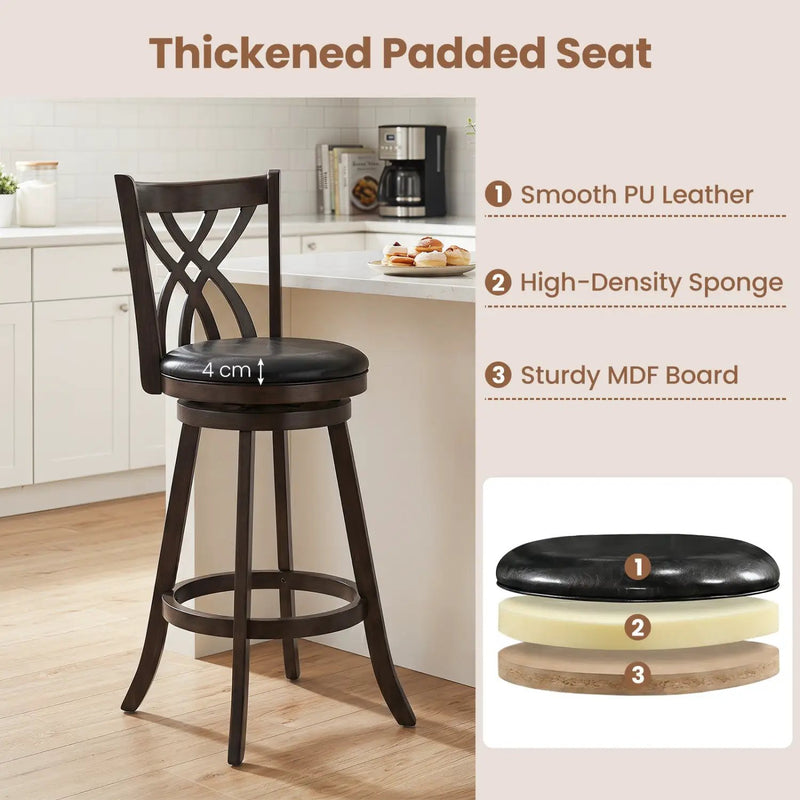 Counter Height Swivel Bar Stools Set of 2 - 29 Inch by DirectDeals