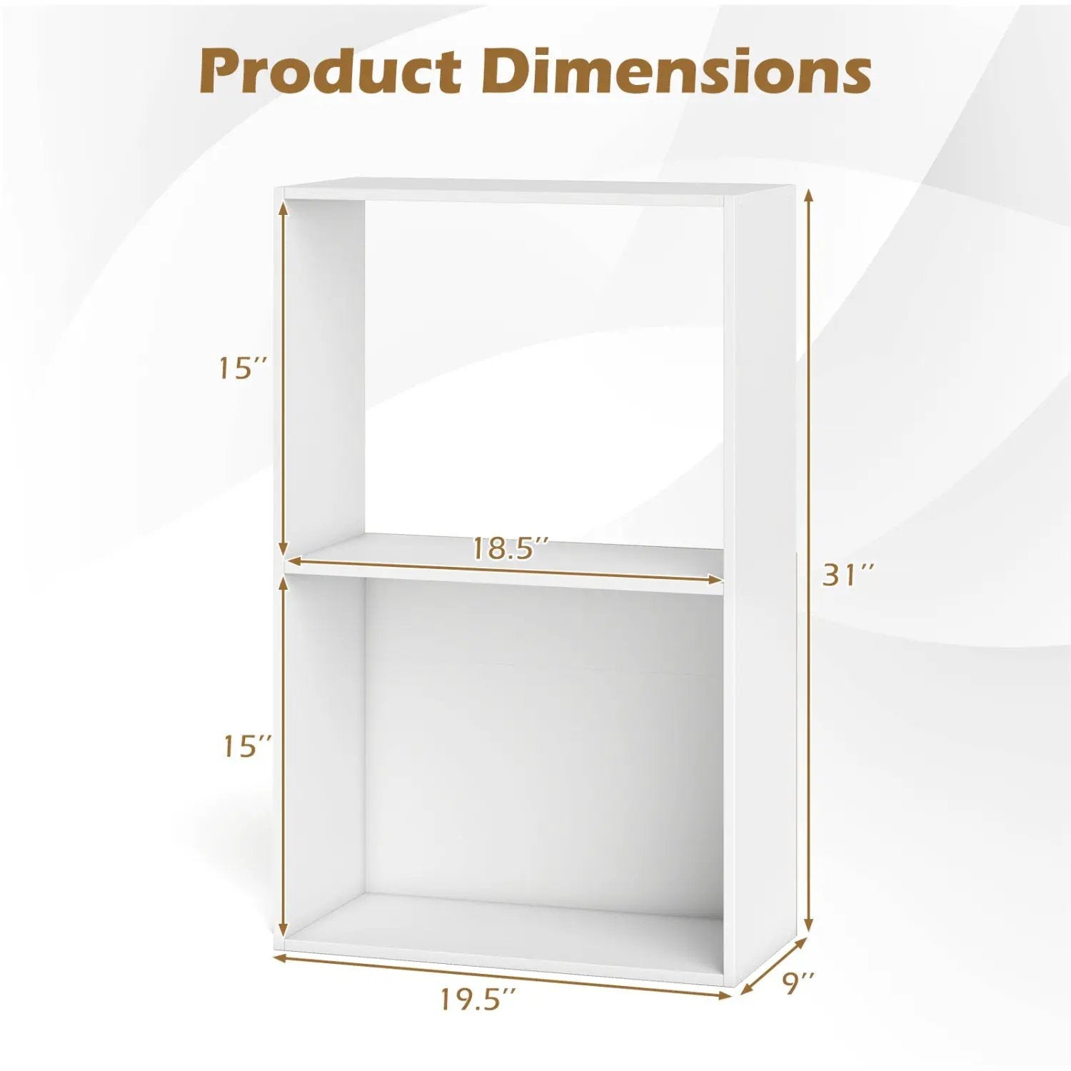 3-Tier Bookshelf with Open Storage - Set of 2 by DirectDeals